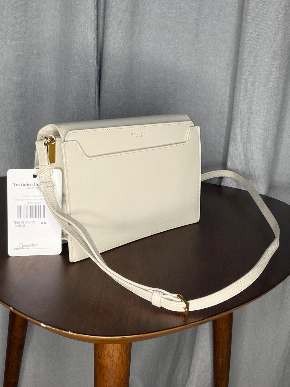 Saint Laurent 2019 Catherine White Leather Shoulder Bag YSL